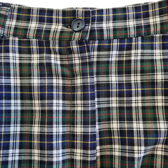 C&A Size 40 / Small Black Plaid Viscose Blend Bermuda Shorts Cuffs Pockets - Picture 6 of 10